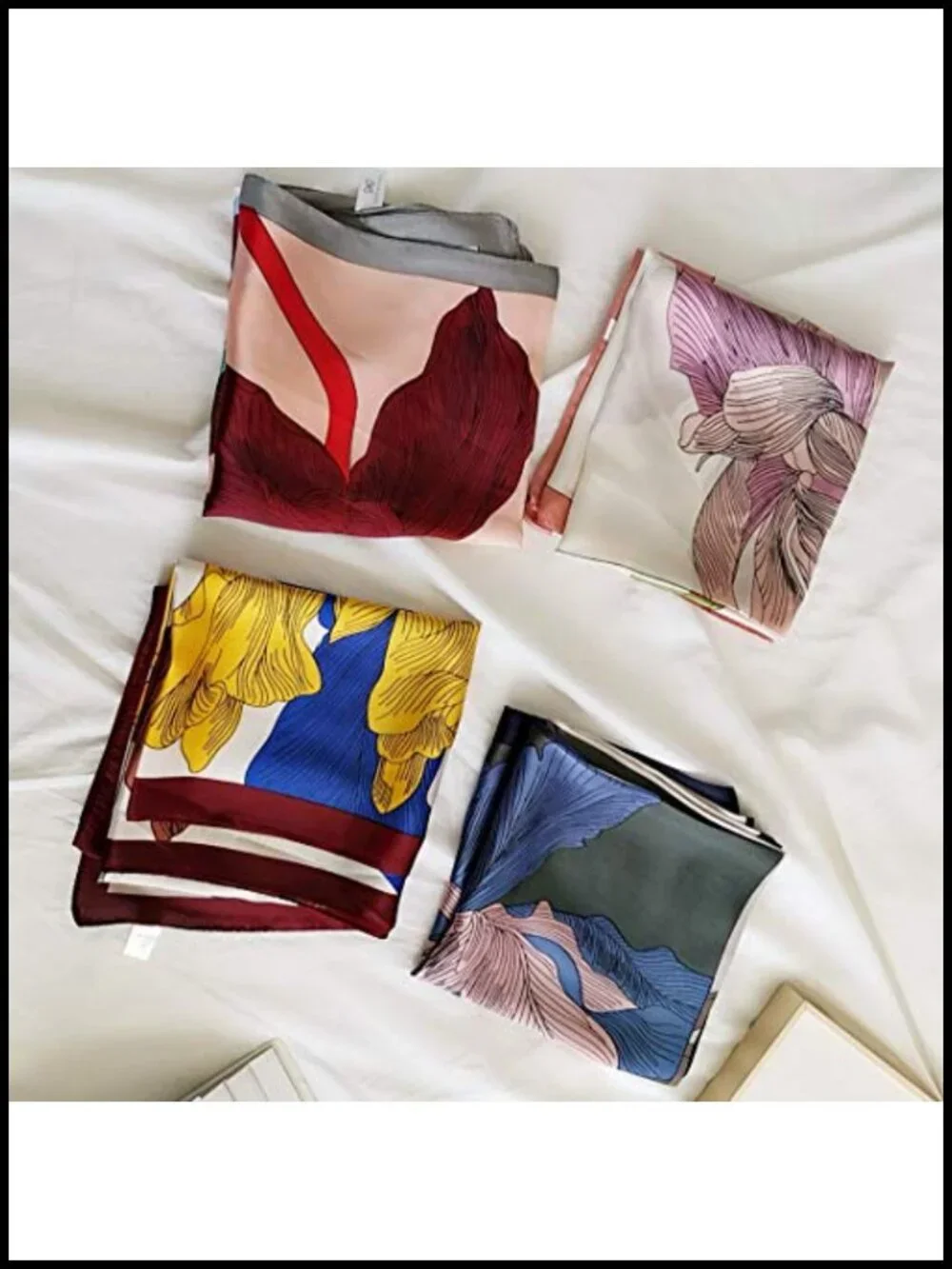 Medium Square Satin Scarf for Women - 27.5x27.5 inches